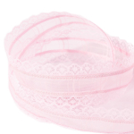 Декоративная лента капроновая ажурная для декора и флористики, 4 см, намотка 25 ярдов, нежно-розовый, дизайн ажурный