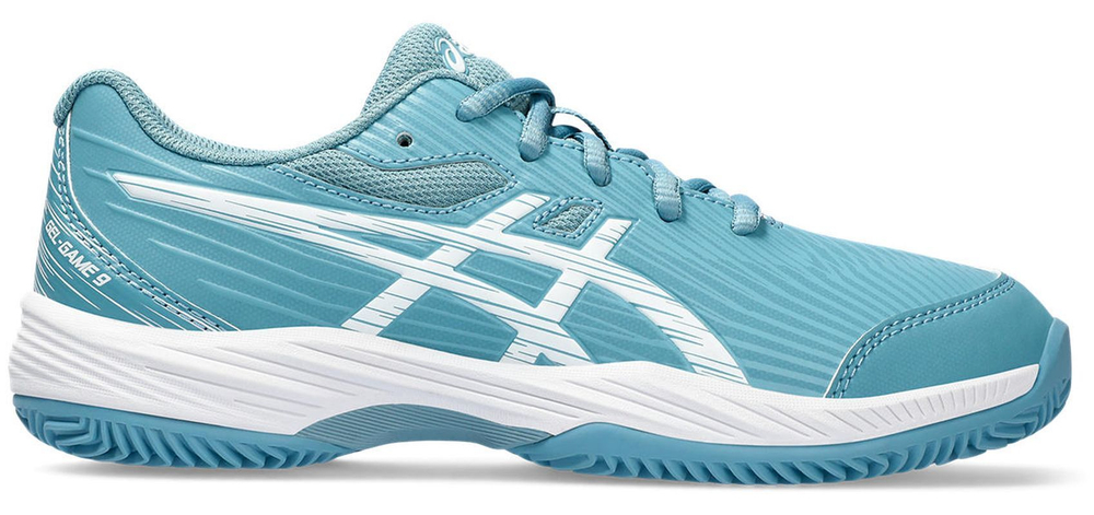 детские Кроссовки теннисные Asics Gel-Game 9 GS Clay/OC - greis blue/white