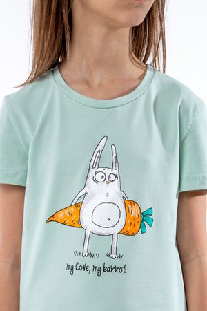 Пижама с шортами для девочки Кролик-морковка арт. ПД-009-055