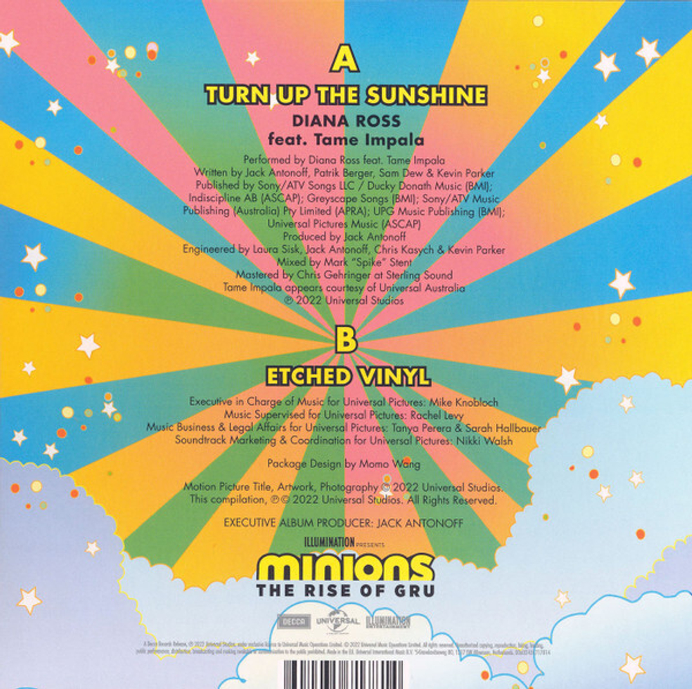 Diana Ross Feat. Tame Impala / Turn Up The Sunshine ("Minions: The Rise of Gru" Track)(7" Vinyl Single)