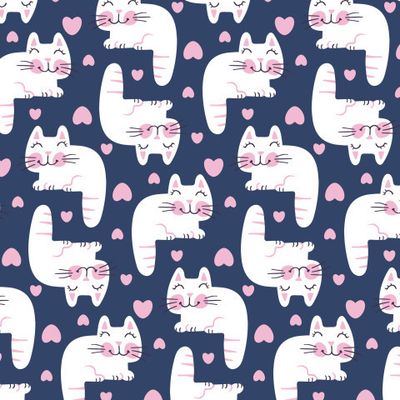 Buy fabric white ruddy cats