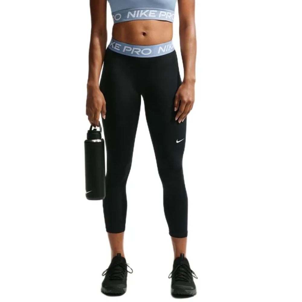 Леггинсы Nike Pro Mid-Rise Crop - black/work blue/white