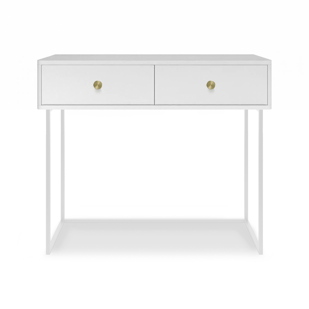 Туалетный столик консоль ROYAL 5311 эко (Белый-Белый-р.золото)