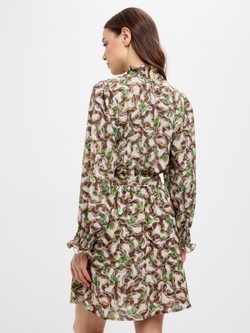 Платье мини с воротником стойкой