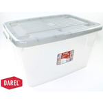 Ящик с крышкой DARELBOX 75л на колесах 700*500*380 серый