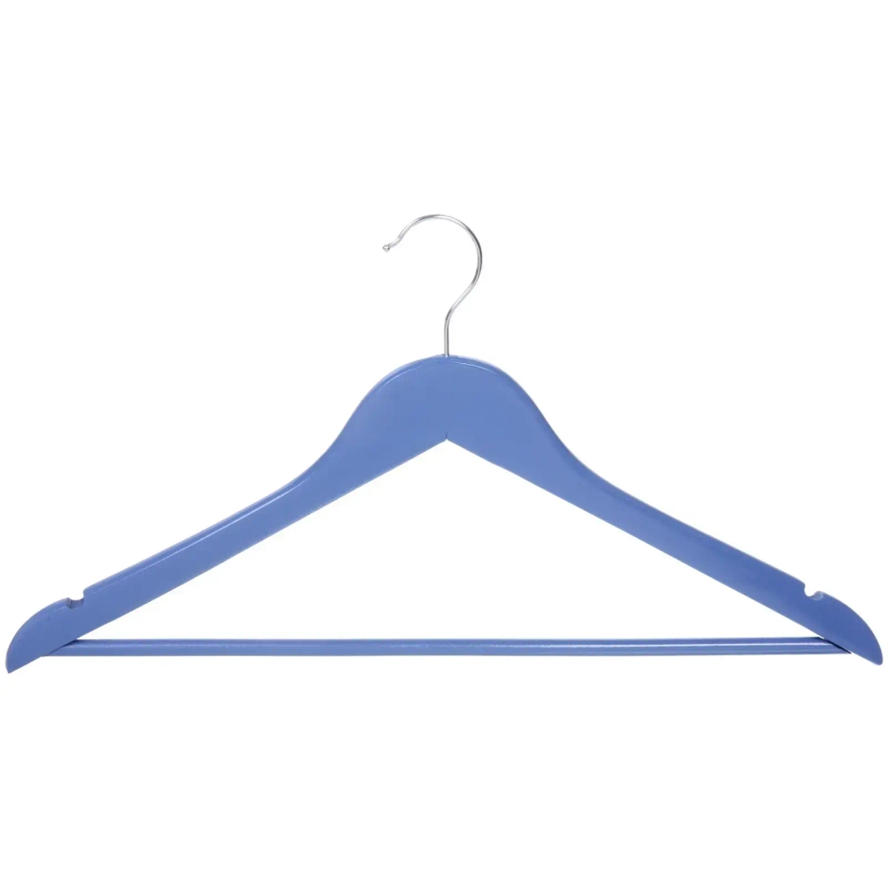 Плечики деревянные с выемками 3шт «ИДЕЯДОМА», цвет голубой, 40*21см (Селфи)