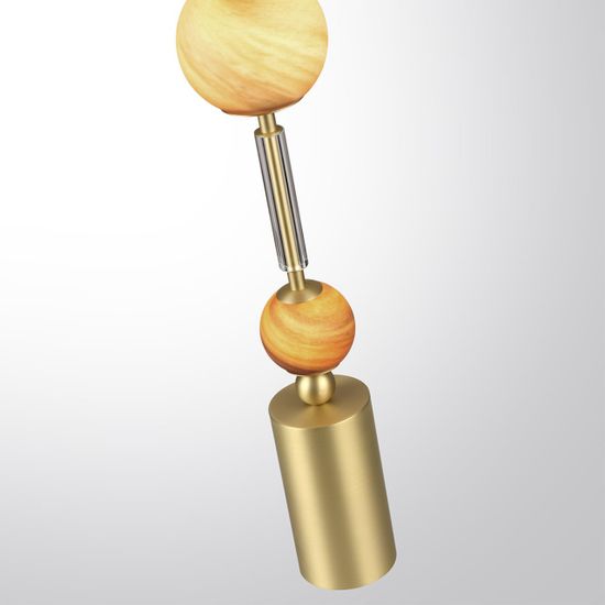 5457/4TL MODERN ODL_EX26 051 светлая сатин.латунь/белый/бежевый/коричневый/металл/стекло Настольная лампа LED x 4W 2500K CALLISTO