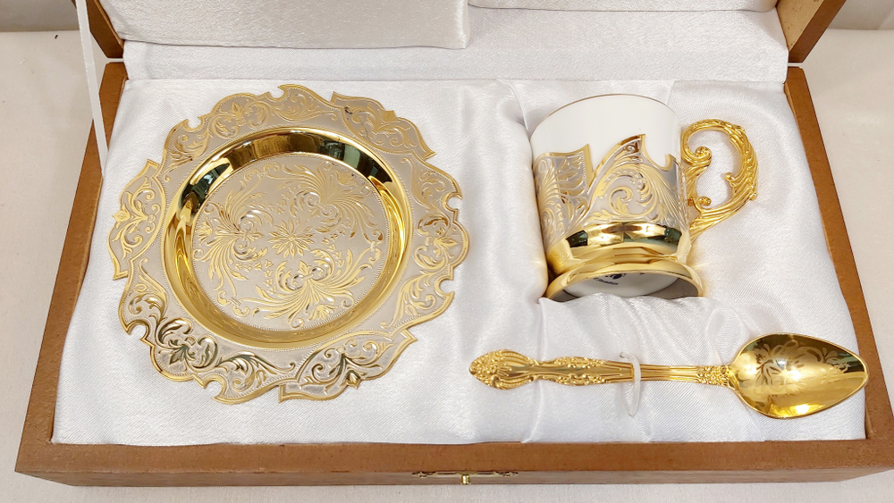 Кофейный набор "Узорный"-3 (Златоуст)