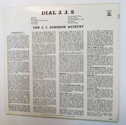 Винтажная виниловая пластинка LP The J.J. Johnson Quintet Dial J.J. 5 (Japan 1980)