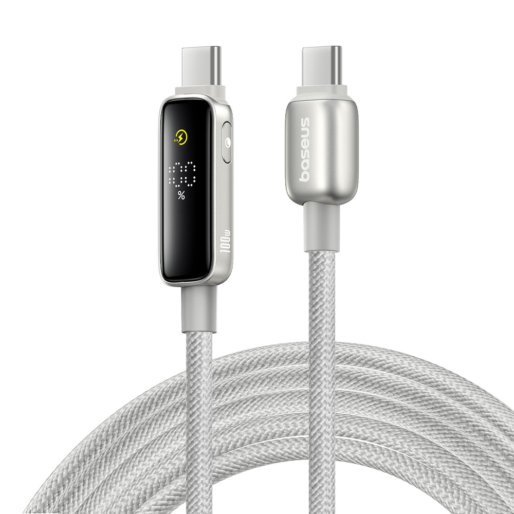 USB-C Кабель Baseus Vipow Charging+Data 100W 1-2m - Galaxy Natural Titanium