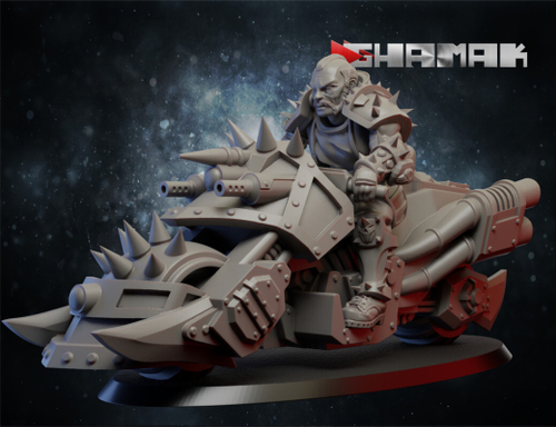 Necromunda Orlock Gang Бандит Орлок №4 на байке миниатюра для dnd, днд, pathfinder, фентези, Настольная игра, НРИ, Варгейм, РПГ