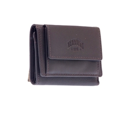 Качественный мужской мини-кошелёк в три сложения 10,5 х 2 х 7,5 см коричневый из натуральной кожи KLONDIKE Claim KD1108-03