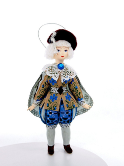 Подвесная фарфоровая кукла Паж. Сувенир ручной работы