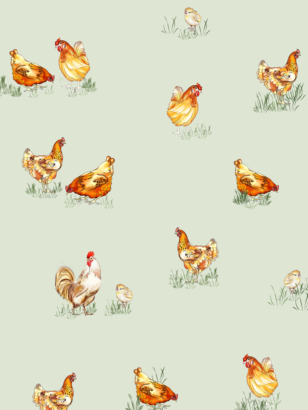 Скатерть 150*220см рис.№ 2 (курица)