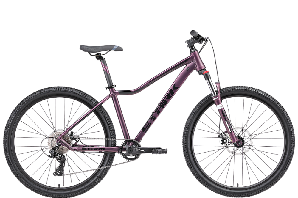 Велосипед 27,5" Stark'24 Viva 27.2 D р.14.5" фиолетовый матовый/черный