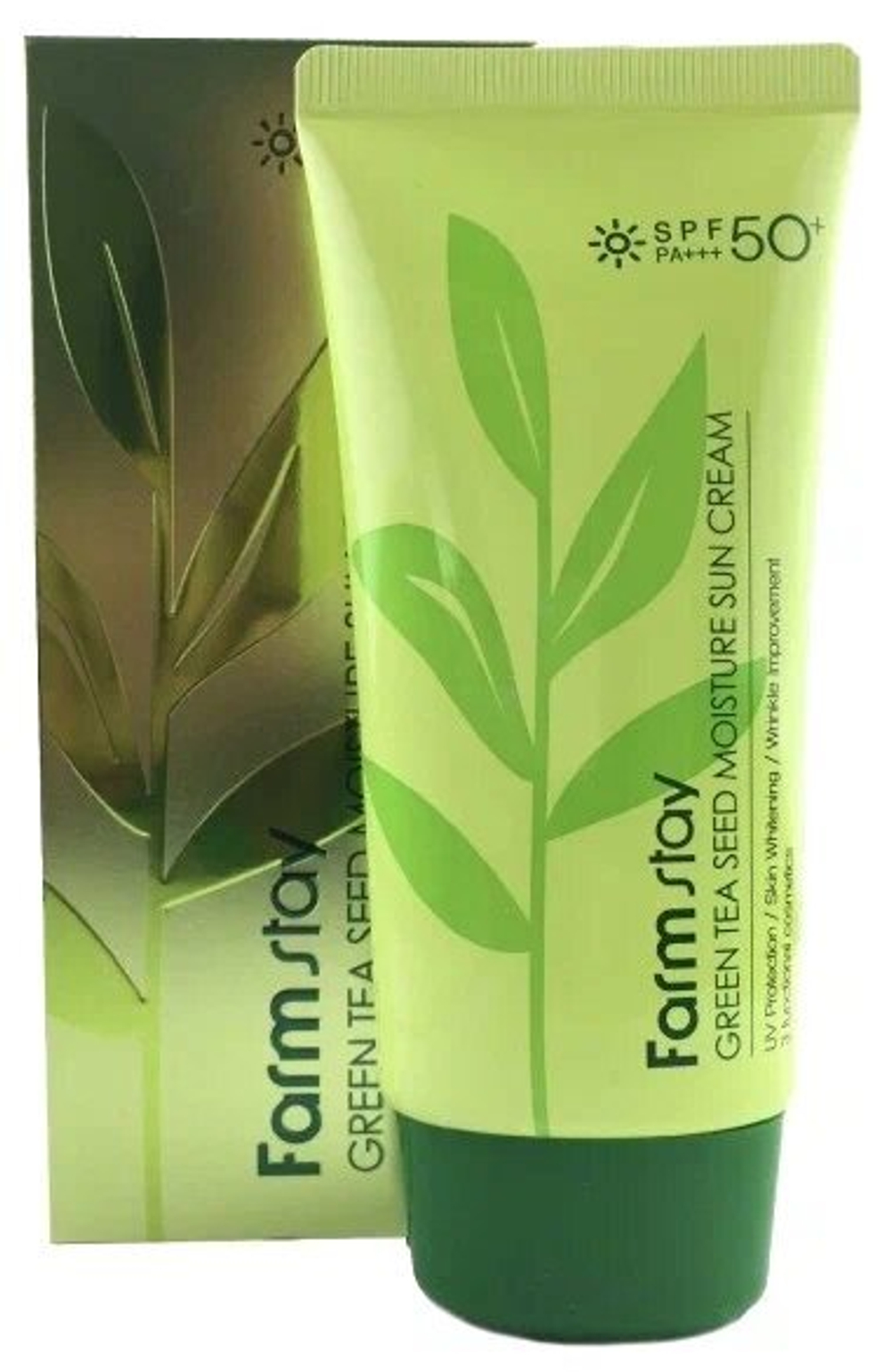 Солнцезащитный крем с семенами зелен.чая Farmstay SPF50 Green Tea Seed Moisture Sun Cream SPF50+ PA+++ 70 мл.
