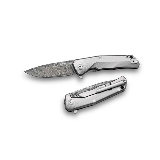 Складной нож Lion Steel "T.R.E." L/TRE-DT BR c клинком из стали Damasteel, рукоять титан