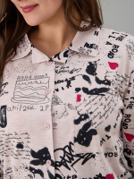 Рубашка Р-001/бежевый-газета