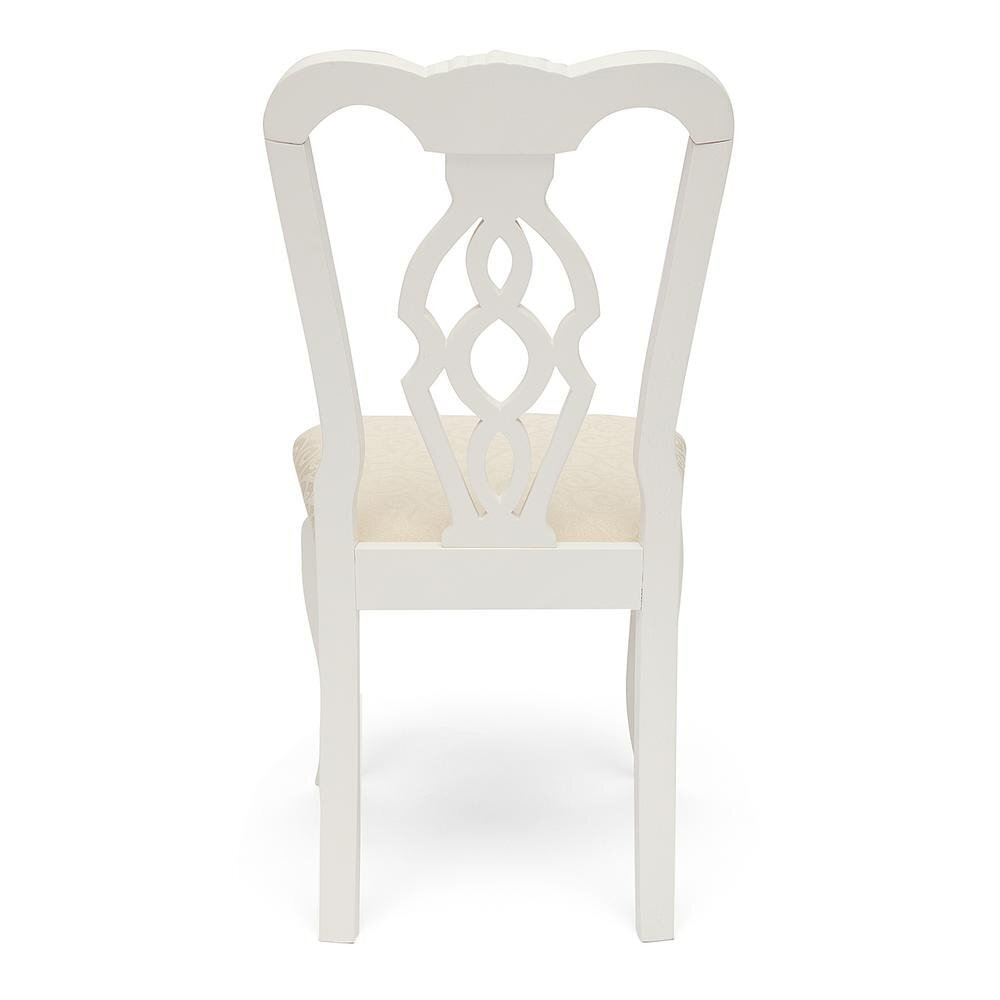 Стул - Афродита/ Aphrodite дерево гевея, 46х54х99см, butter white, ткань кремовая с рисунком (3321)