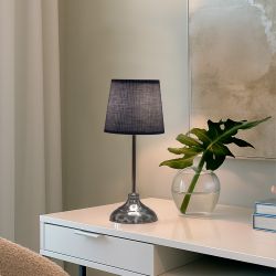 UML-B309 E14 CHROME-DARK BLUE Светильник настольный декоративный под лампу Е14. 40W. Механический выключатель. Хром-Темно-синий. ТМ Uniel