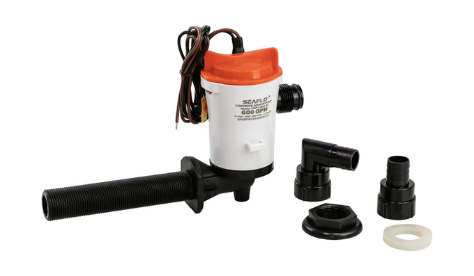 Аэратор горизонтальный 12 В, 600 GPH ( 2271, 2 л/час), SeaFlo