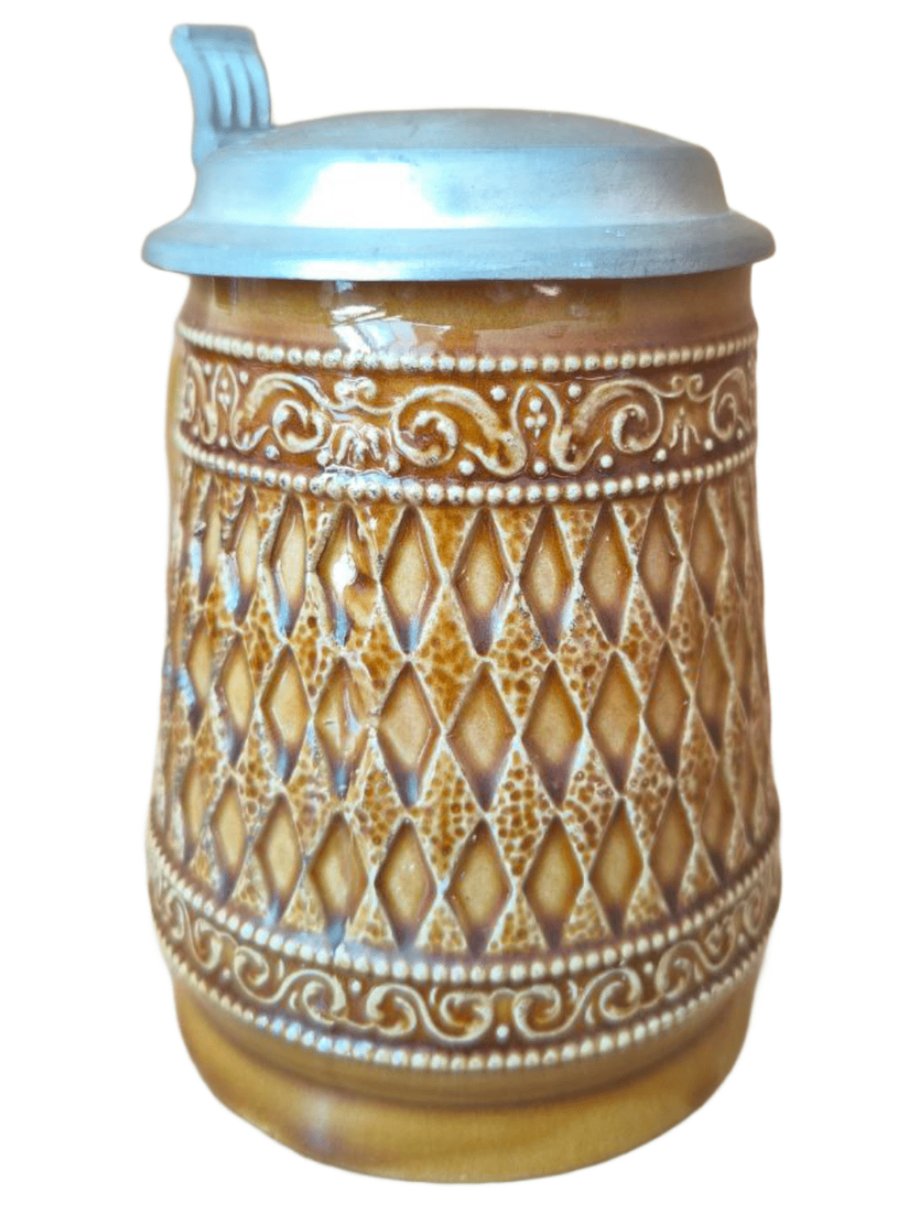 Кружка пивная (керамика с оловянной крышкой) Германия
