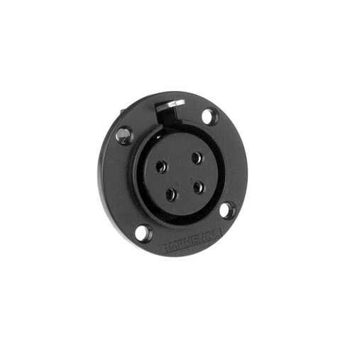 AMPHENOL AP-4-13 - Коннектор блочный 4 контакта, 'мама ', корпус - пластик, круглый.фланец, черный