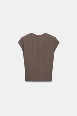 ZARA ТОП В КОРСЕТНОМ СТИЛЕ, СЕРО-КОРИЧНЕВЫЙ