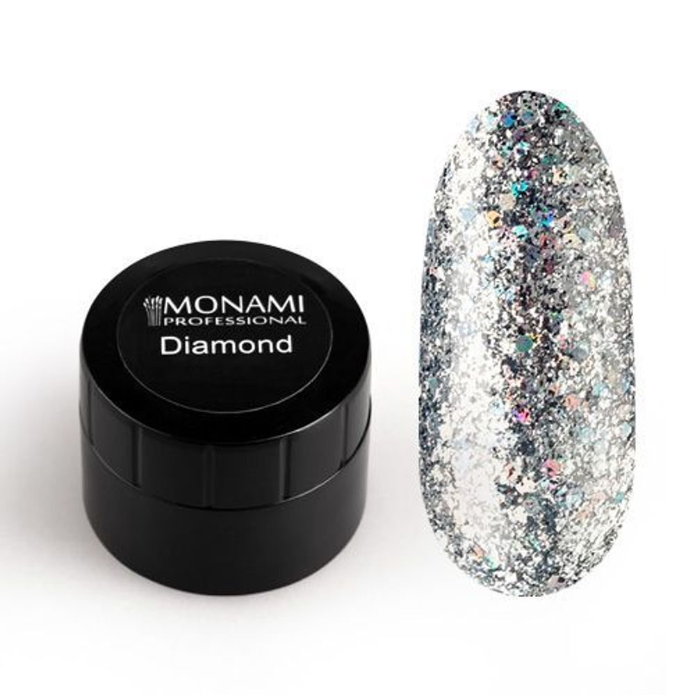 Гель-лак Diamond Silver Star (платиновый) 5 гр Monami