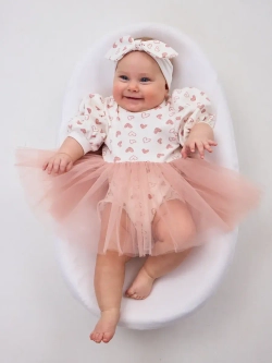 Платье-боди детское сердечки