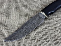 Нож "Носорог", дамасская сталь, рукоять черный граб мореный