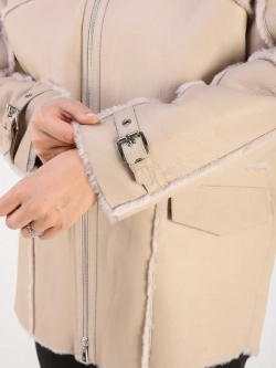 Дубленка зимняя натуральная оверсайз больших размеров