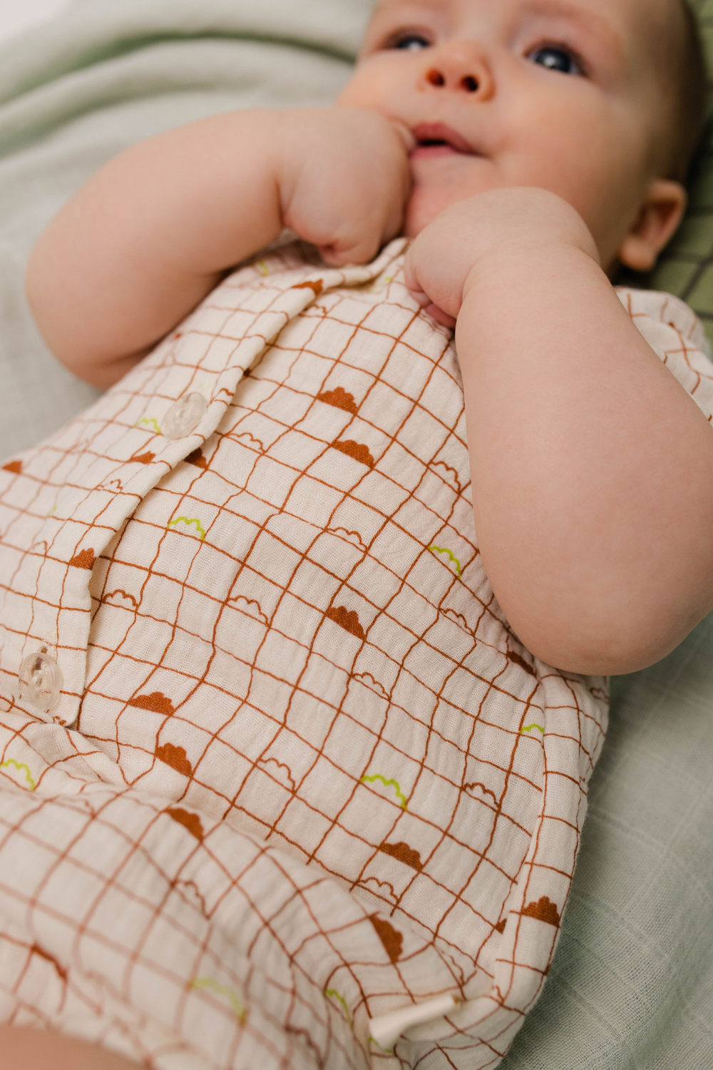 Боди из муслина (мелкая клетка)