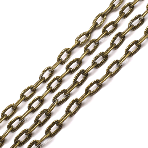 Цепочка для украшений рельефная 8х4 мм (1 метр), под бронзу