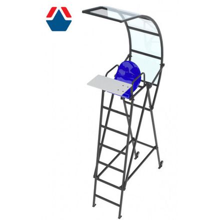 Вышка судейская универсальная с козырьком, столиком для судьи и транспортировочными колесами