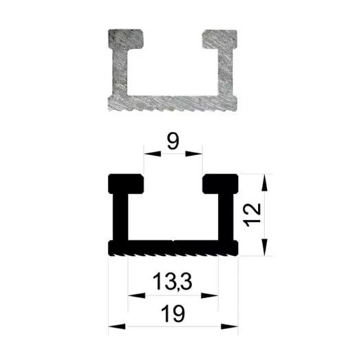 Профиль алюминиевый 19х12 длина 2 м Woodwork TR19.200