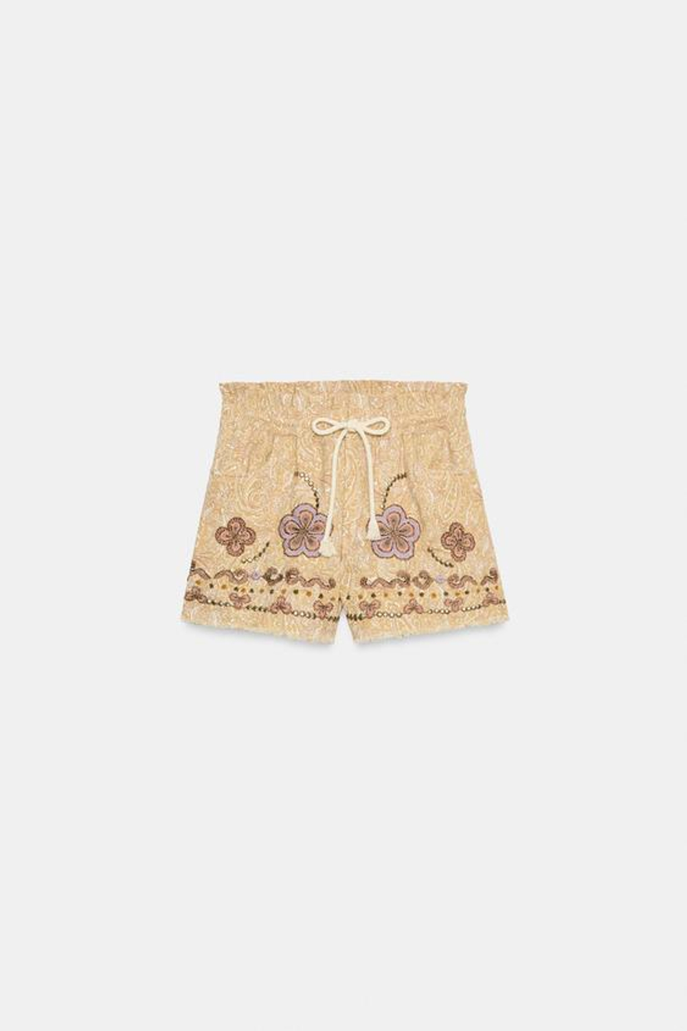 ZARA ШОРТЫ С ВЫШИВКОЙ — ZW COLLECTION, РАЗНОЦВЕТНЫЙ