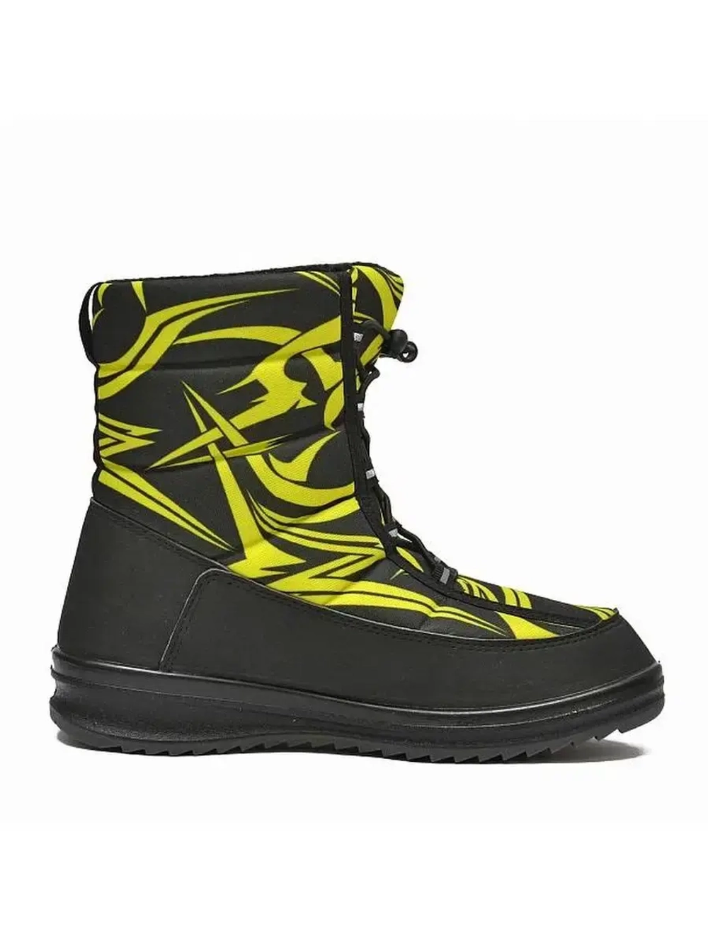 Сапоги женские Nordman Click на шнуровке из резинки с фиксатором, Absraction Black and Yellow