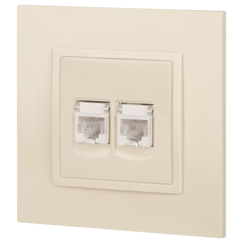 14-3108-02 ЭРА Розетка 2хRJ45, IP20, сл.кость | Elegance Слоновая кость