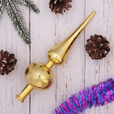 Верхушка на ёлку 23 см «Снежинка», Золото