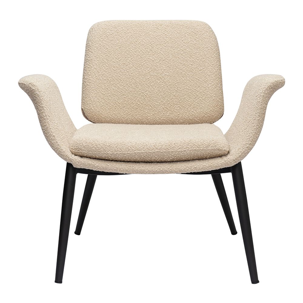 Лаунж-кресло Hilde, букле, серо-бежевое