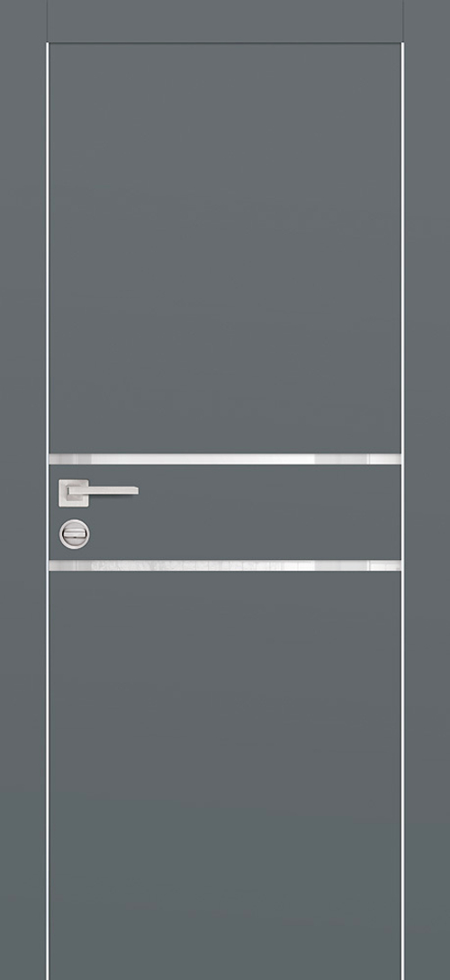 Дверь PX-18 AL кромка с 2-х ст. / Цвет Графит / белоснежный лакобель / Двери PROFILO PORTE