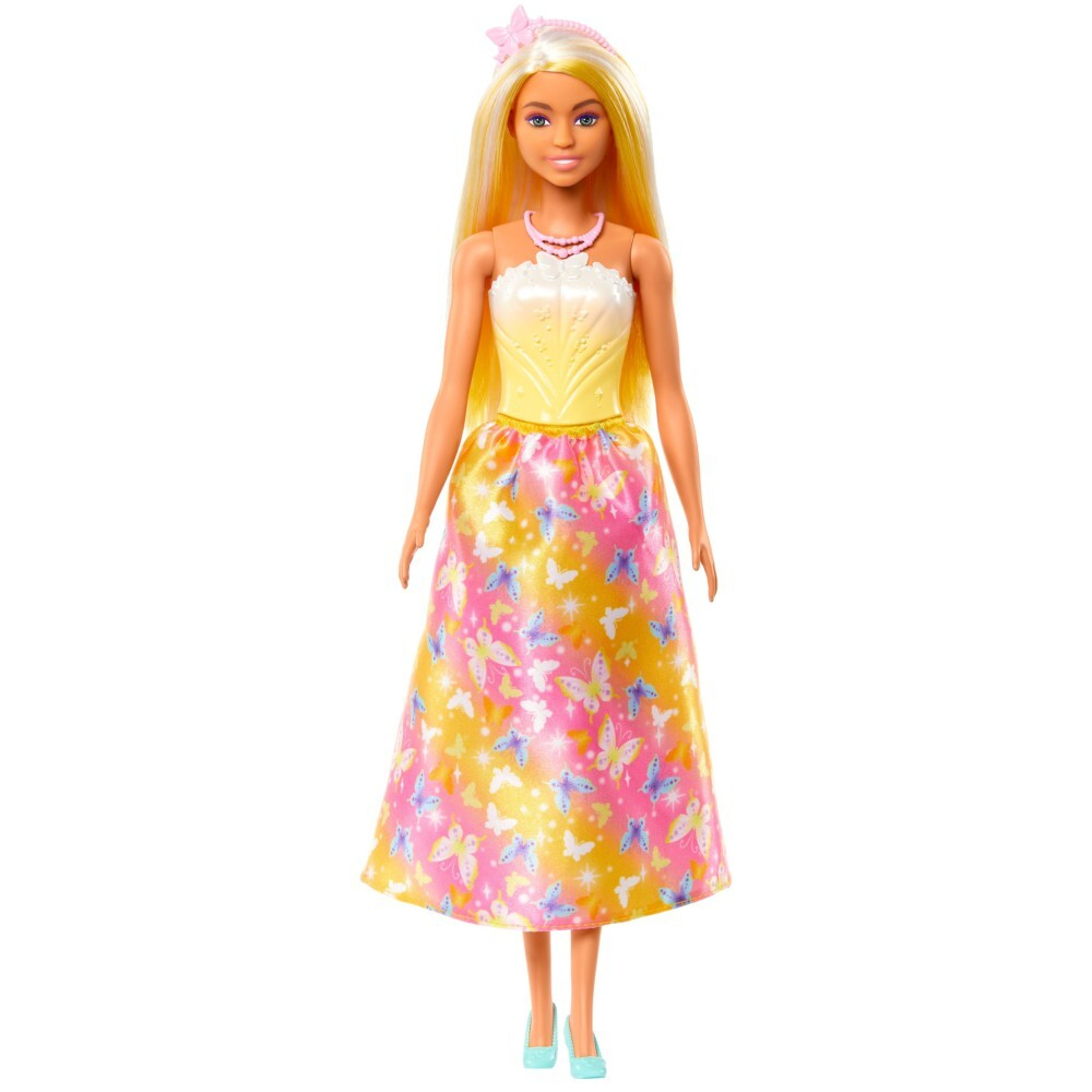 Barbie - Кукла Принцесса в желто-розовом платье HRR09 / артикул   HRR07 HRR09  / GTIN 194735183760