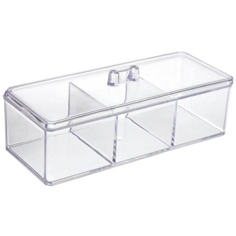 Органайзер для хранения «ФАНТЭНЕГРО», прозрачный, 3 отделения, 23*9.2*7см (коробка)