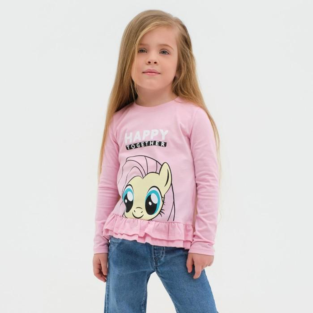 Лонгслив для девочек "Happy together" р.122-128 7453111 (My Little Pony)