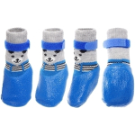 Башмачки для животных прорезиненные на дождливую погоду «LAPUSIK», цвет голубой, размер L, 6,5см