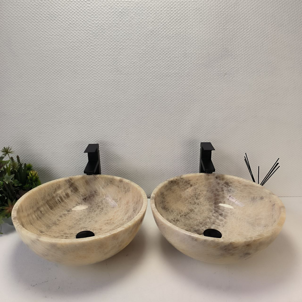 Раковина из оникса ПАРА! Bowl Grey TinLip BO-62977 45*45*17 42