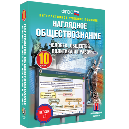 Интерактивное учебное пособие "Наглядное обществознание. Человек. Общество. Политика и право. 10 класс"