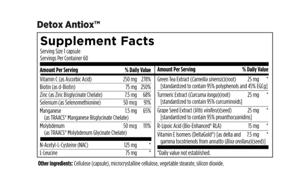 Designs For Health - Detox Antiox 60 capsules