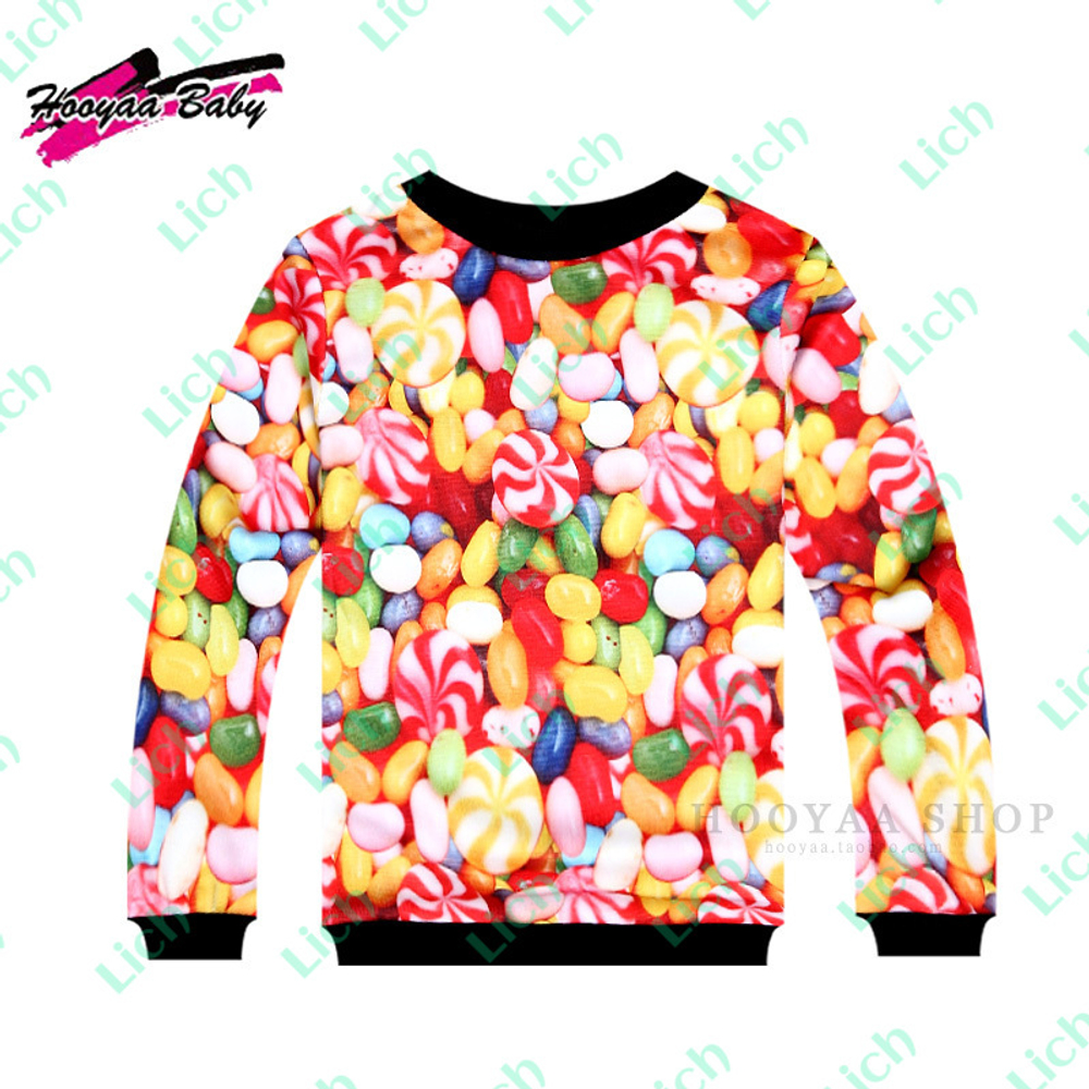 Толстовка детская с принтами конфет-леденцов